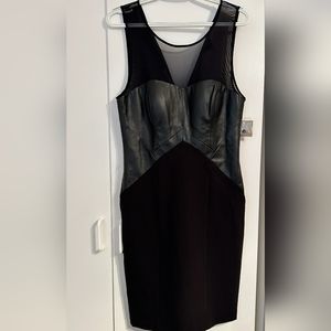 Aidan Little Black Dress w/Vegan Leather Bodice SZ 8